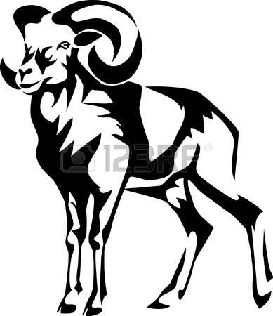 389x450 Bighorn Sheep Clipart Silhouette