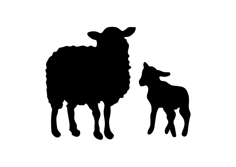 800x566 And Lamb Vector Silhouettes