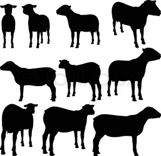320x310 Illustration Of Cartoon Silhouette Of The Sheep Standing Sideways