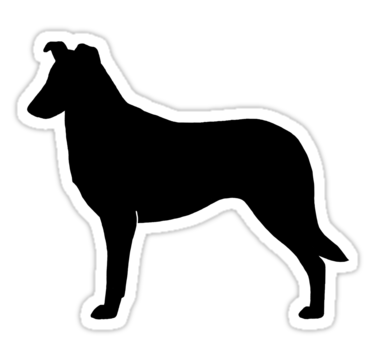 375x360 Stickers For Collie Silhouette Stickers