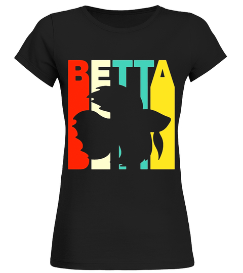 480x540 Vintage Style Betta Silhouette T Shirt