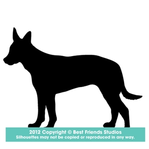 300x300 Dutch Shepherd Dog Silhouette Gifts, Stationery, Address Labels
