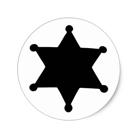 540x540 Sheriff Star Outline Silhouette Classic Round Sticker