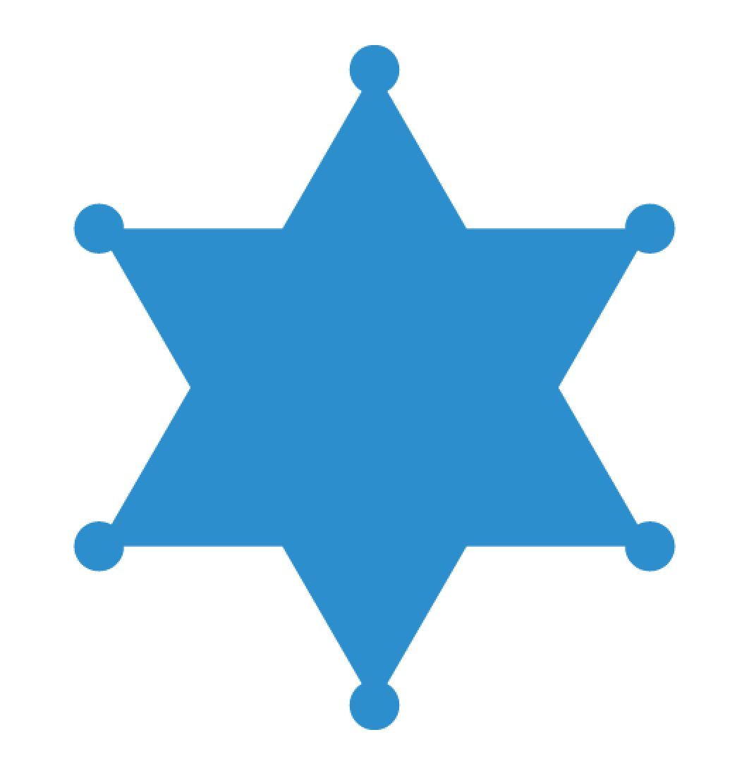 1062x1100 Customizable Pointed Sheriff Star Vinyl Car Sticker Decal