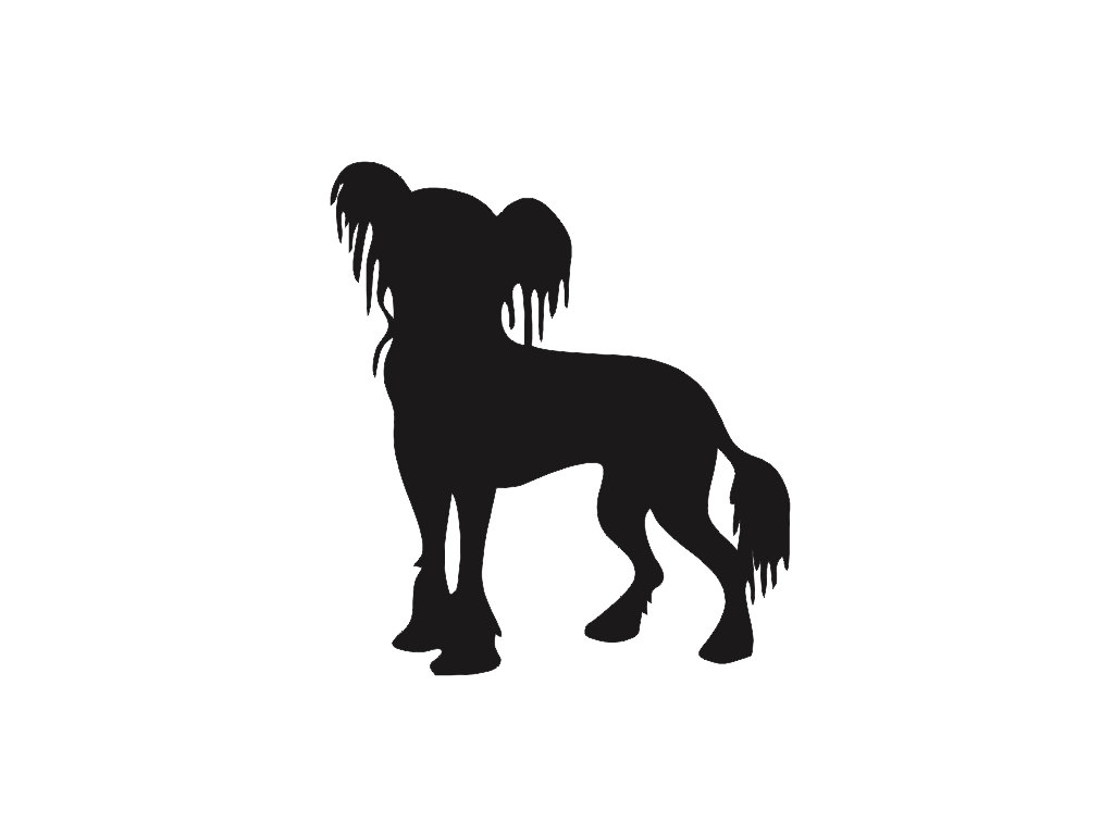1024x768 Chinese Crested Dog Silhouette Custom Die Cut Vinyl Decal