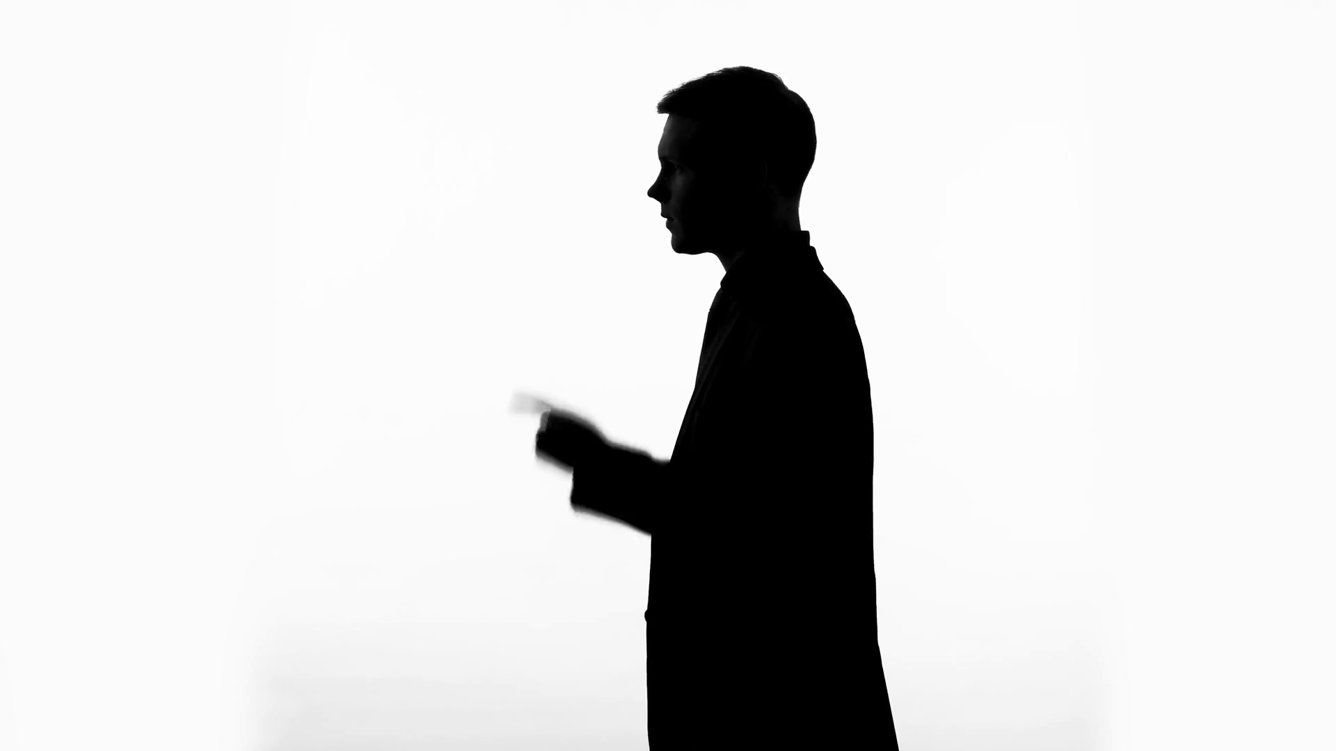 1920x1080 Profile Silhouette Of Man Showing Gesture Of Silence, Censorship