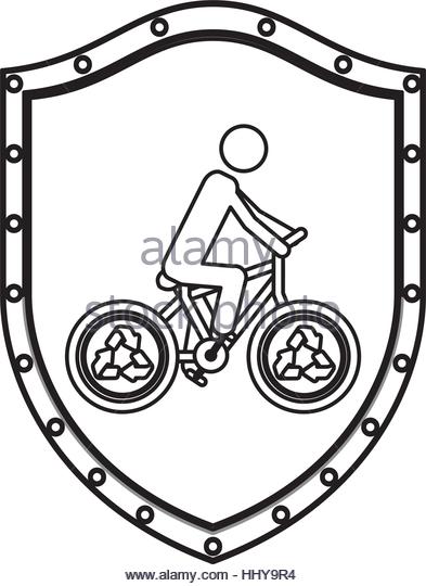 393x540 Monochrome Silhouette Shield Reuse Symbol Stock Photos