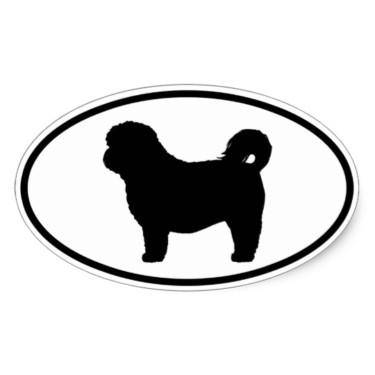 540x540 Shih Tzu Silhouette Oval Sticker