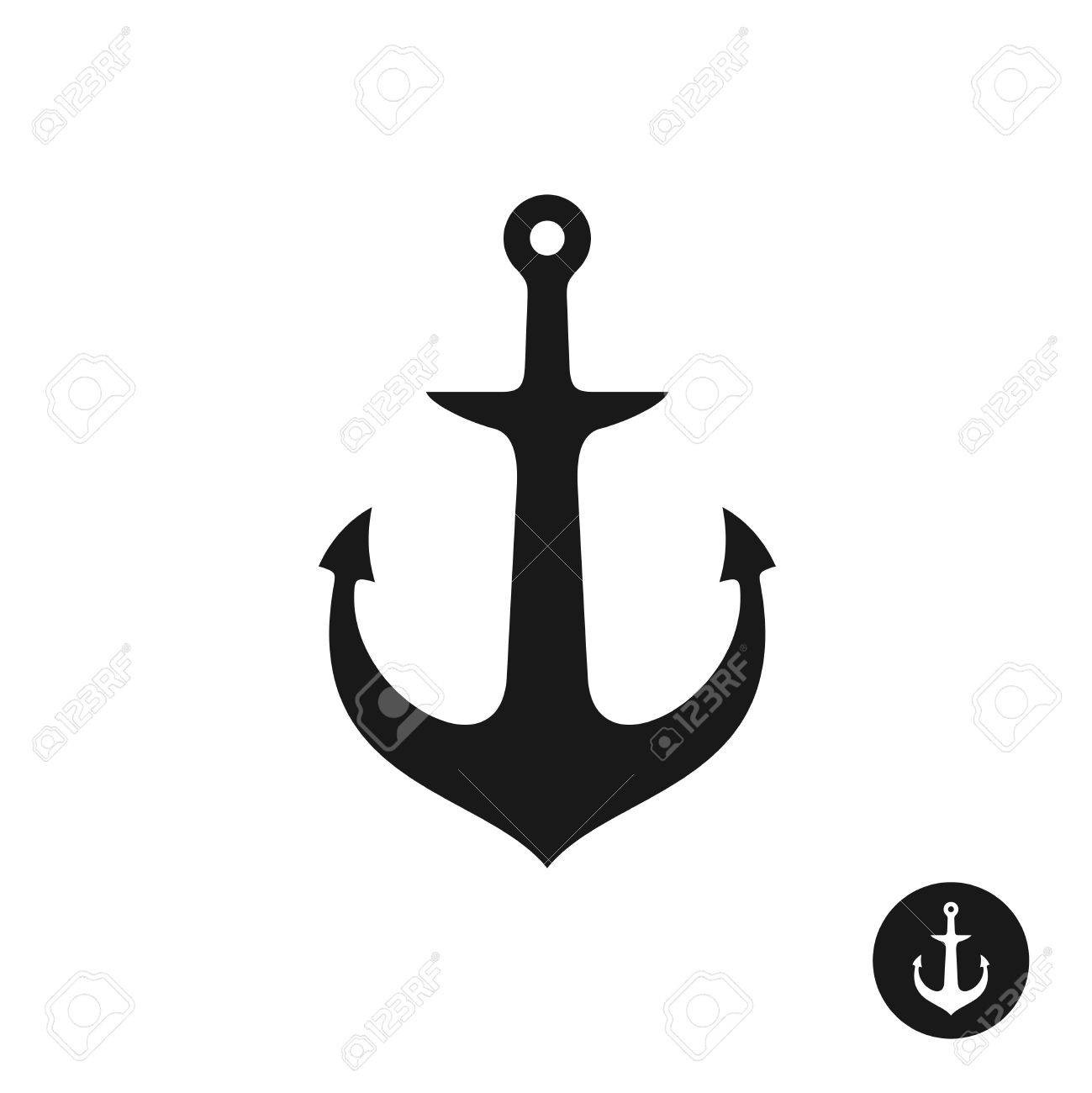 1299x1300 Ship Anchor Simple Black One Piece Silhouette Marine Symbol