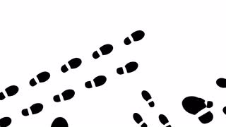 320x180 Shoe Prints Walking On White Background Motion Background