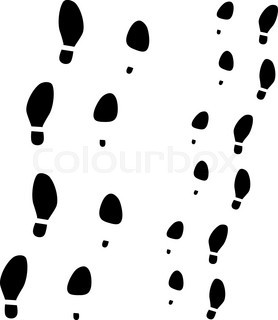 278x320 Vector. Shoe Print Silhouette. Set Of Footprints Sports Running