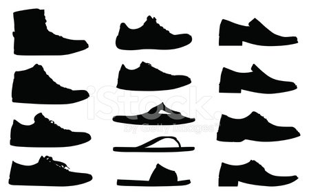 449x284 Men Shoes Silhouettes Stock Vectors