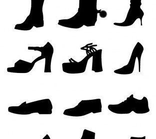 313x280 Vector Shoe Silhouettes Vector Graphics