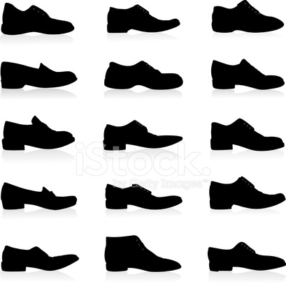409x440 Shoes Silhouette Stock Vector