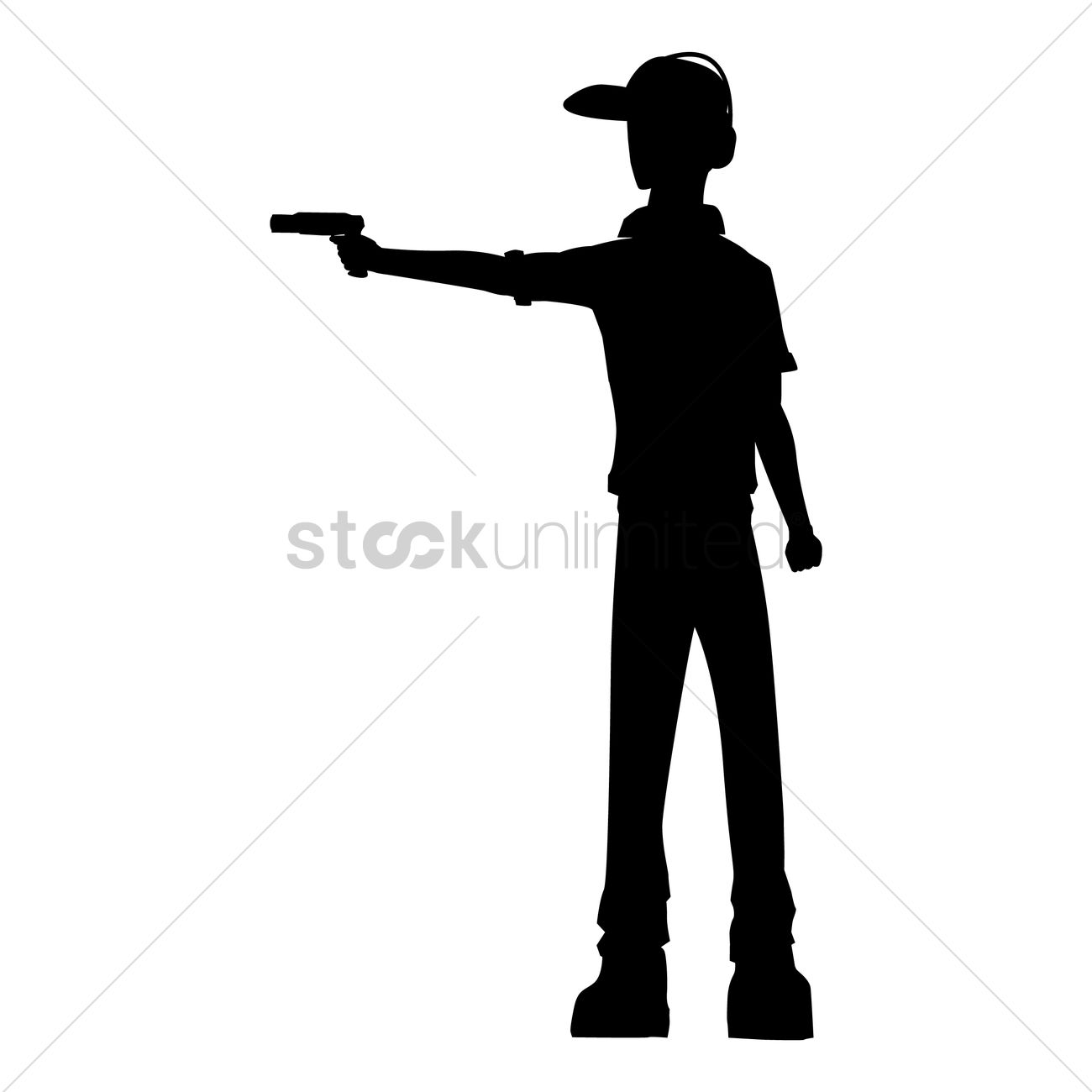 1300x1300 Silhouette Of A Shooter Vector Image