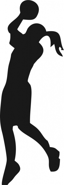 221x640 Female Basketball Shooter Silhouette Laser Cut Appliques