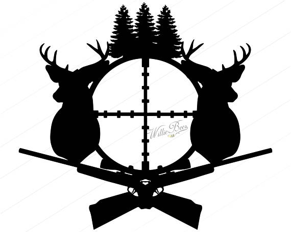 570x456 Deer Hunting Svg Silhouette Clipart, Gone Hunting, Deer, Rifle