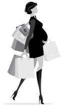 124x212 Pregnant Shopping Silhouette Stock Vectors