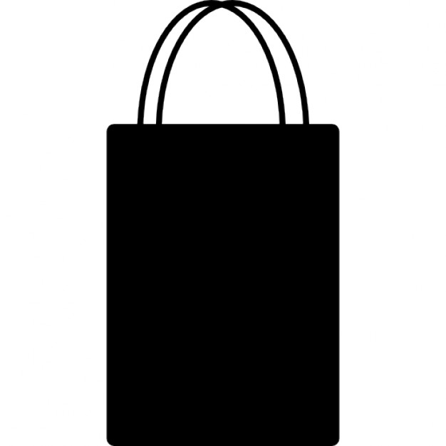 626x626 Shopping Bag Rectangular Tall Black Silhouette With Two Thin