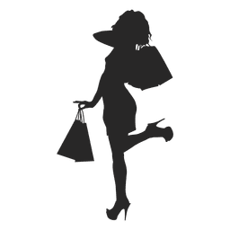 256x256 Girls With Shopping Bags Silhouettes