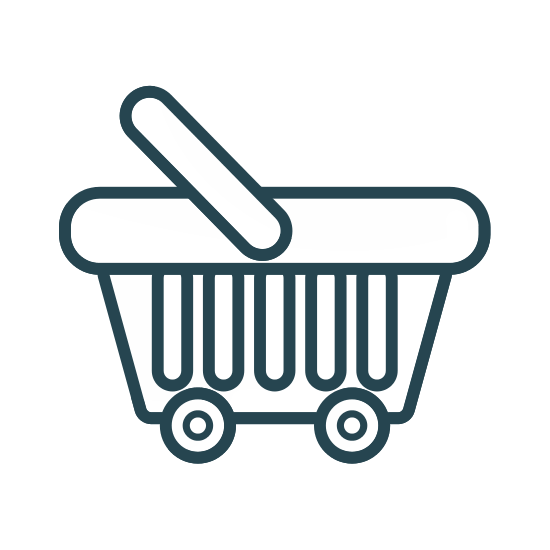 550x550 Silhouette Supermarket Basket Vector Icon Illustration