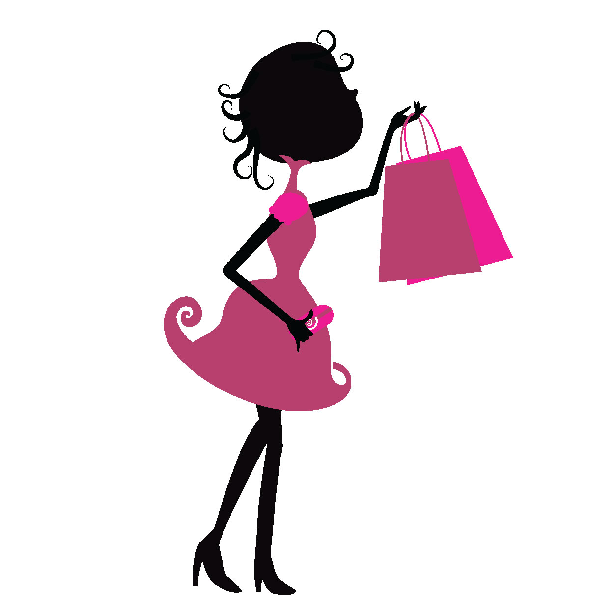 Shopping Girl Silhouette at GetDrawings | Free download