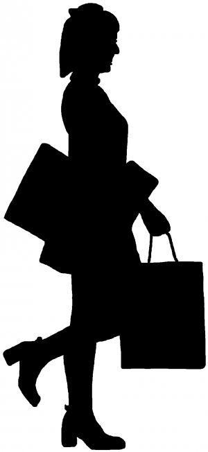 300x652 Girl Shopping Silhouette Decal Car Or Truck Window Decal Sticker