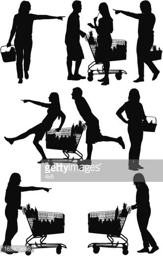330x518 Silueta De Gente De Compras En El Supermercado Figures Amp Poses