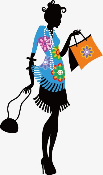 334x569 Shopping Woman Silhouette, Shopping, Woman, Promotions Png