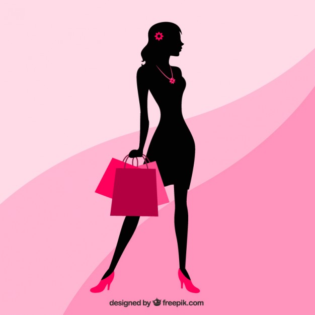 626x626 Silhouette Of A Woman With Shopping Bags Vector Free Download