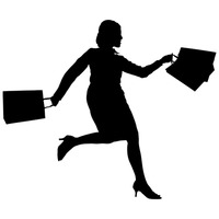 200x200 Free Silhouette Of A Woman With Shopping Bags Vector Image