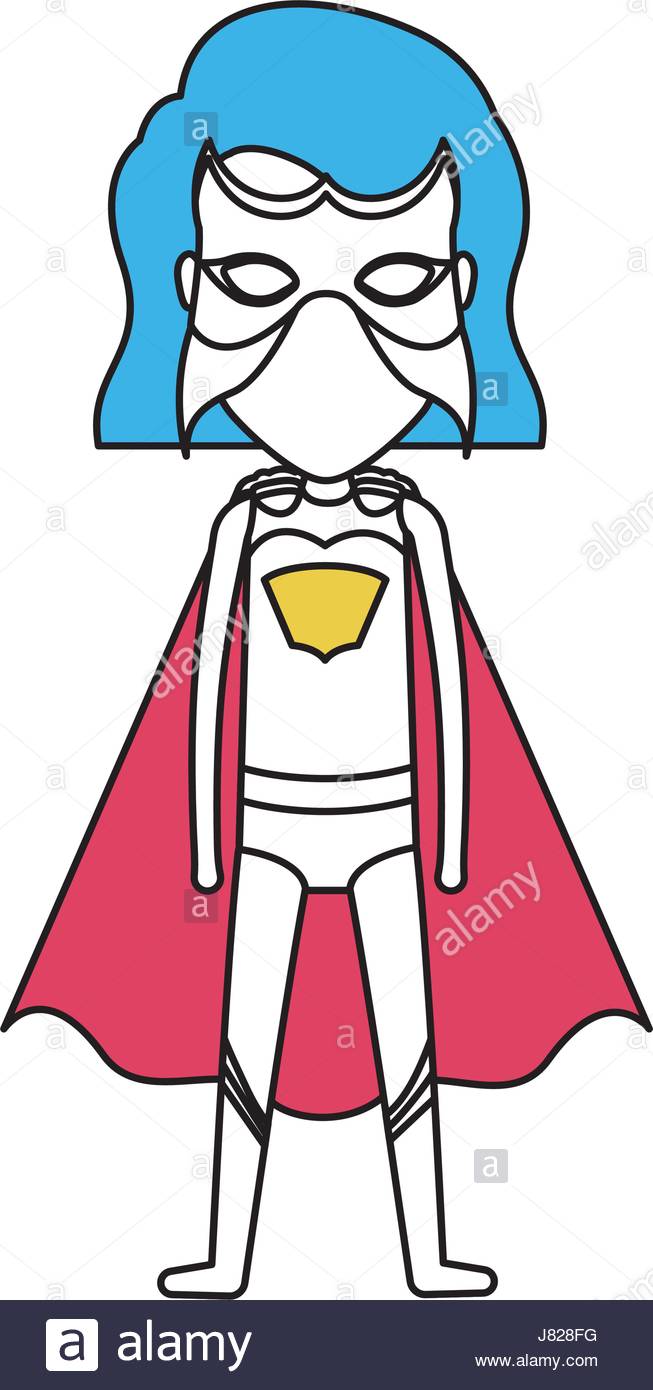 653x1390 Color Silhouette With Standing Girl Superhero With Short Hair