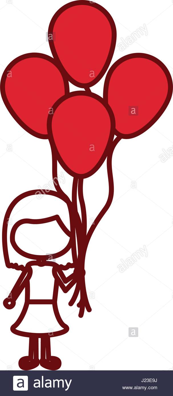 607x1390 Red Silhouette Of Caricature Faceless Girl With Dress And Short