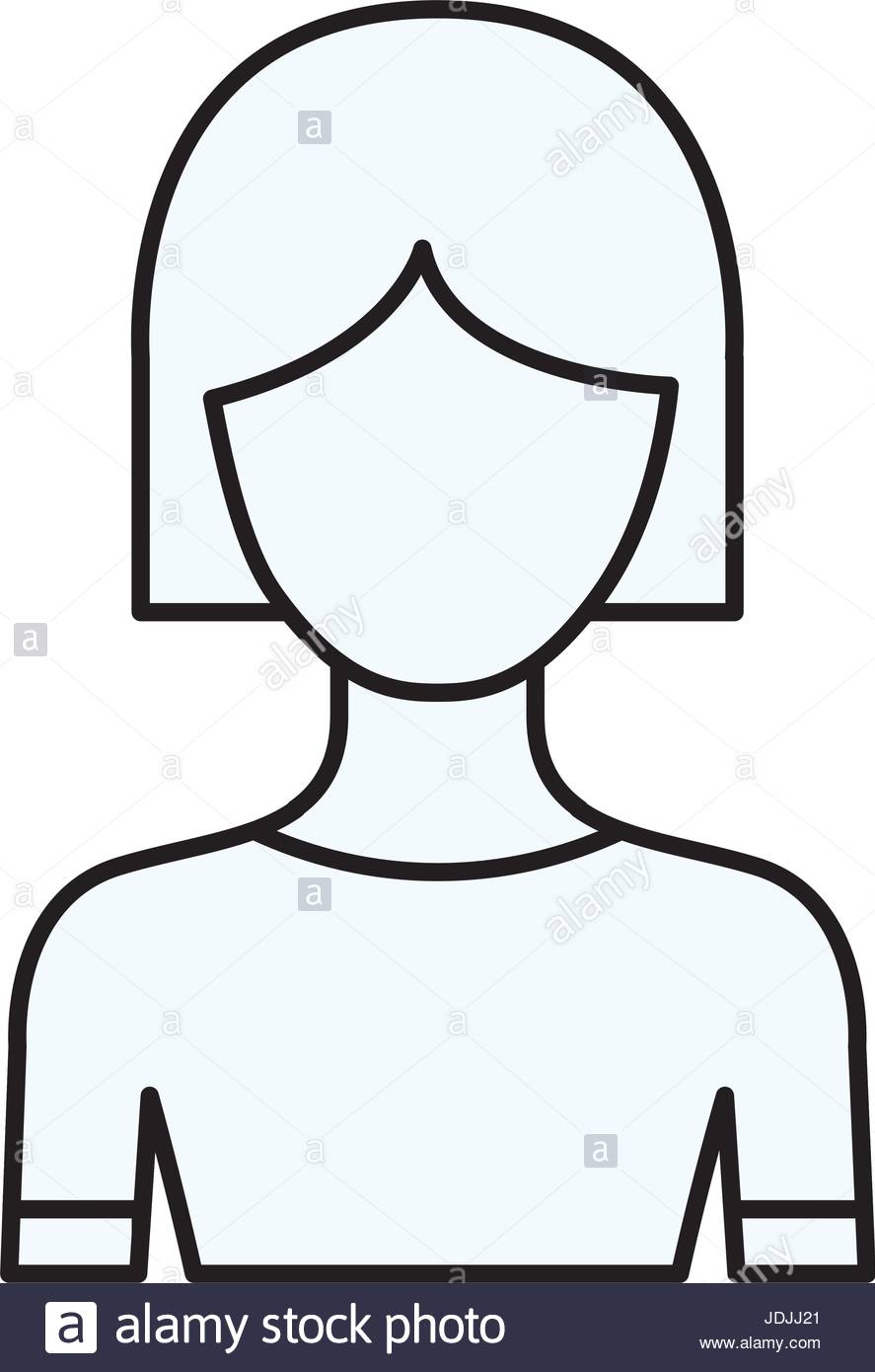 887x1390 Sketch Silhouette Of Faceless Half Body Woman With Short Hair