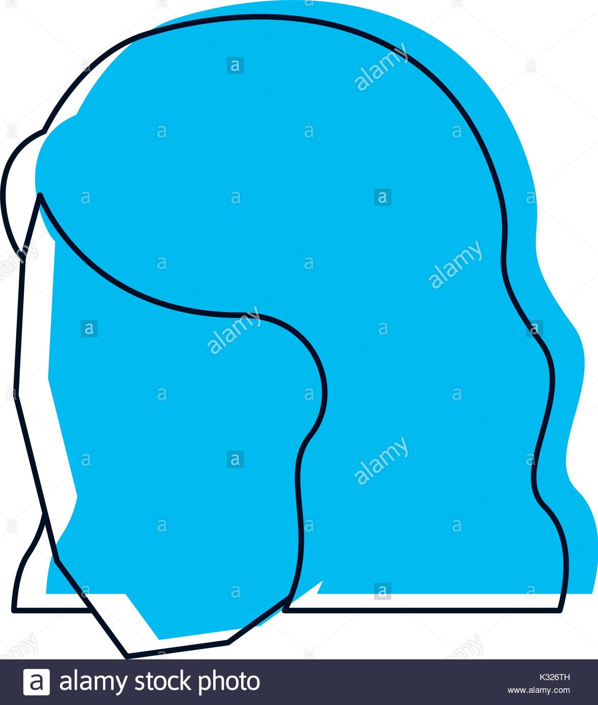 1178x1390 Woman Head Faceless With Short Hairstyle Blue Watercolor