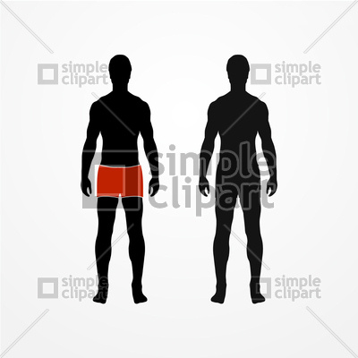 400x400 Man In Shorts Silhouette Vector Image