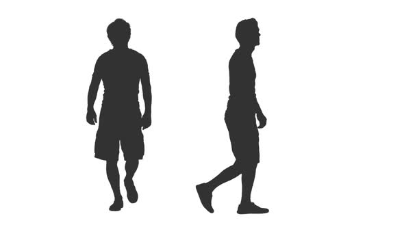590x332 Male Silhouette Walking In Shorts, Alpha Channel By Mgpremier