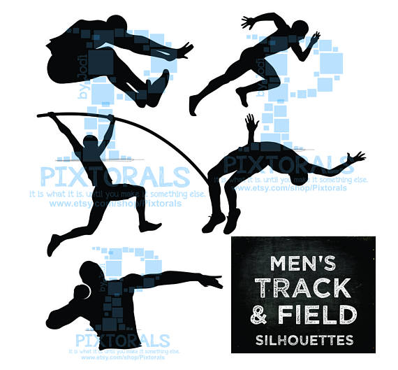 570x529 5 Men's Track Amp Field Silhouettes Eps File Svg Dxf