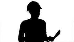240x135 Silhouette Angry Female Engineer In Hardhat With Documents