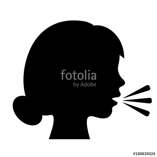 500x500 Speaking Woman Silhouette Icon Stock Image And Royalty Free