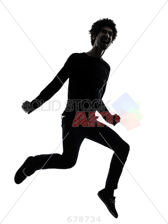 340x455 Stock Photo Of One African Handsome Young Man Jumping Screaming