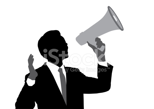 622x440 Businessman With Loudspeaker Silhouette Stock Vector