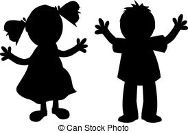 274x194 Children Talking, Silhouette Eps Vectors