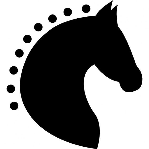 626x626 Head Horse Silhouette Side View With Horsehair Of Dots Icons