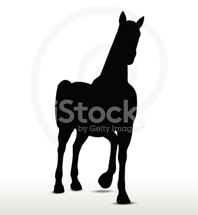 405x440 Horse Silhouette In Show Horse Position Stock Vector