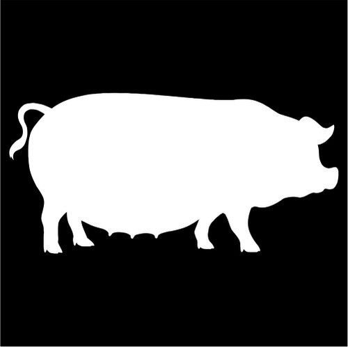 500x499 Pig Silhouette Die Cut Vinyl Decal Sticker