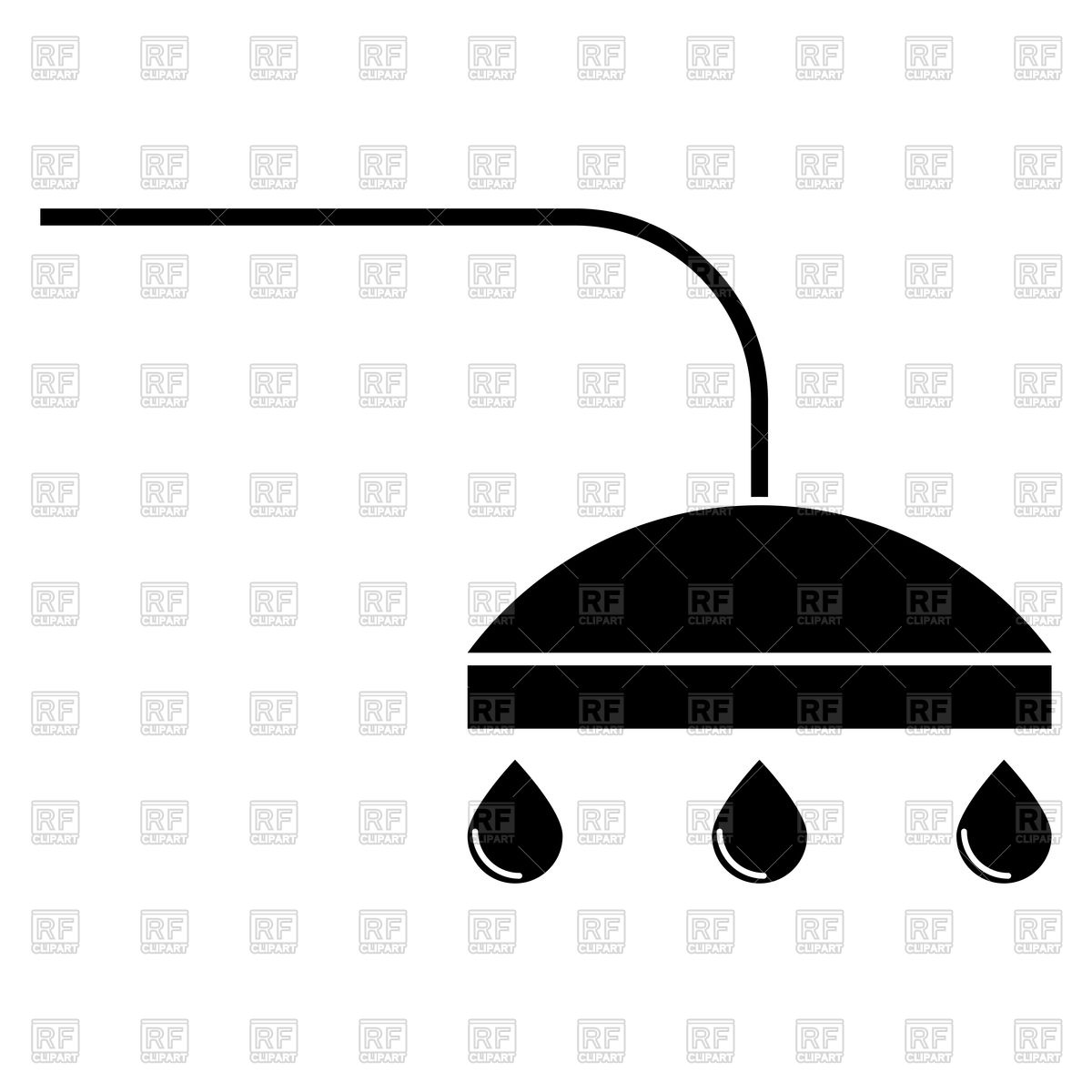 1200x1200 Shower Silhouette Royalty Free Vector Clip Art Image