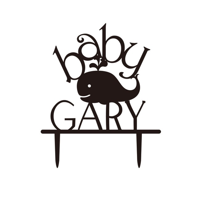 640x640 Unique Baby Shower Cake Topper, Silhouette With Your Last Name