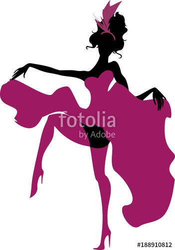 351x500 Silhouette Of Cancan Dancer Stock Image And Royalty Free Vector