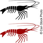 179x179 Creepy Shrimp Silhouette Vector Illustration Vector Clipart